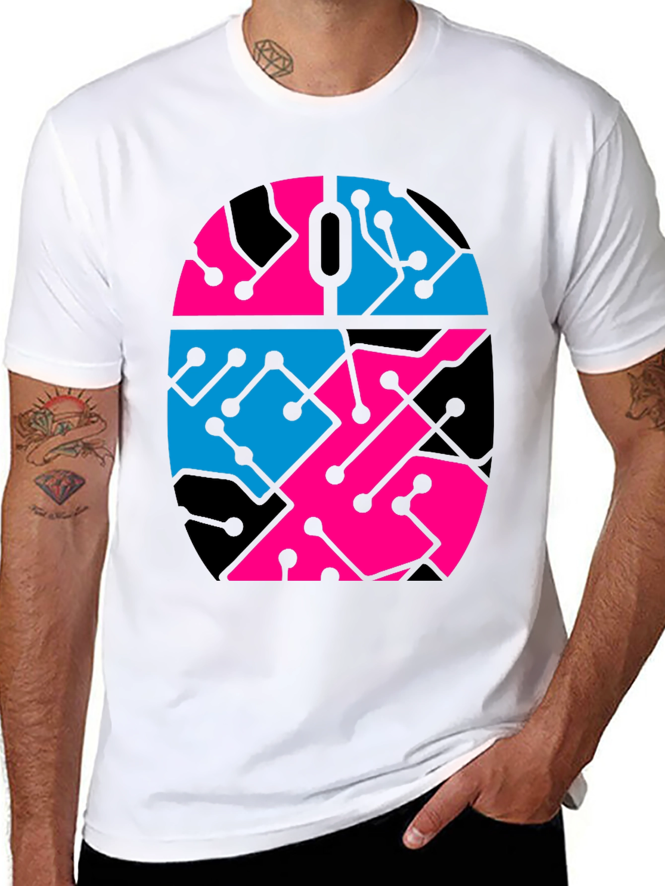 Circuit Mouse Graphic Tee - Black Unisex T-Shirt