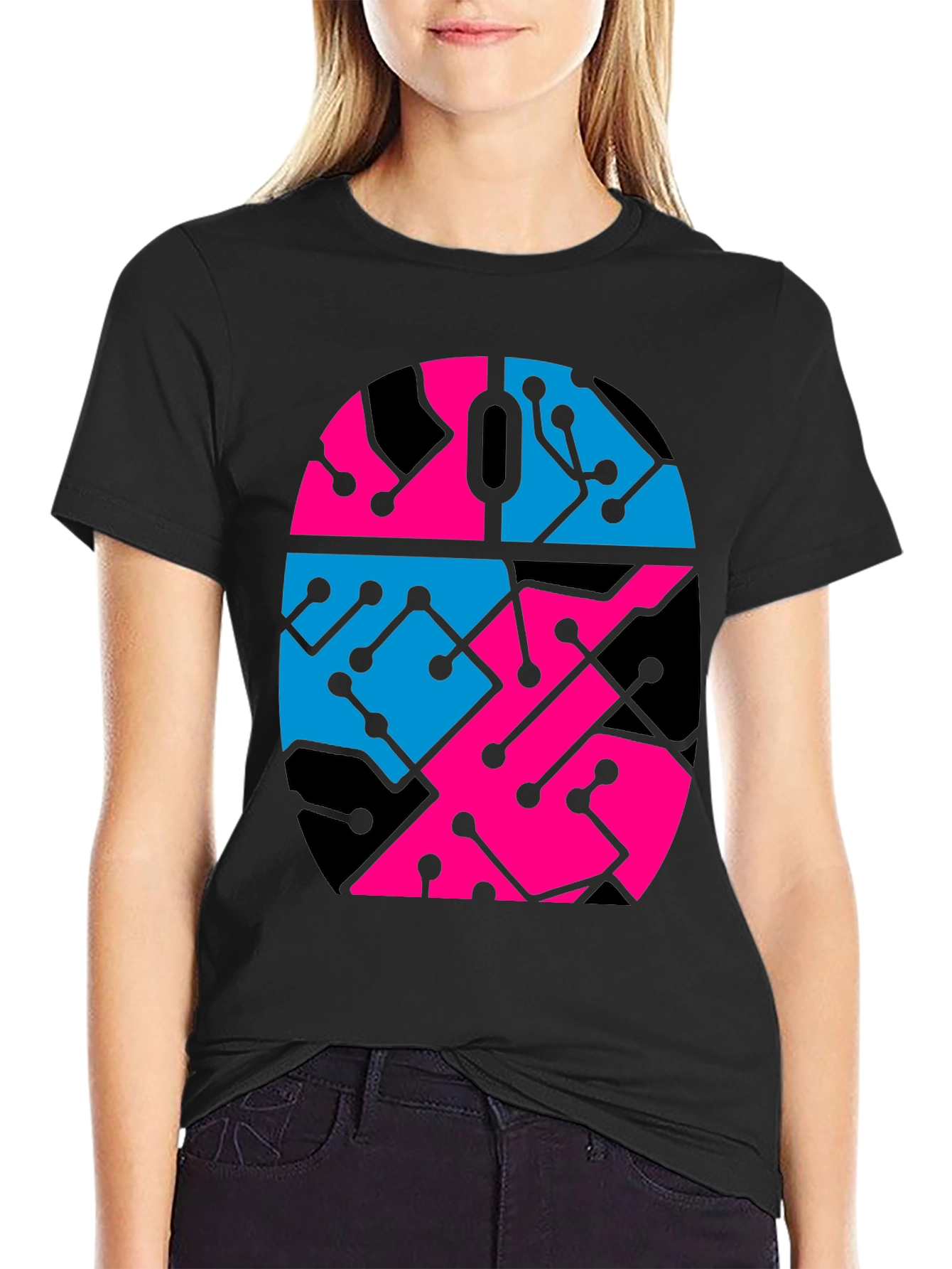 Circuit Mouse Graphic Tee - Black Unisex T-Shirt