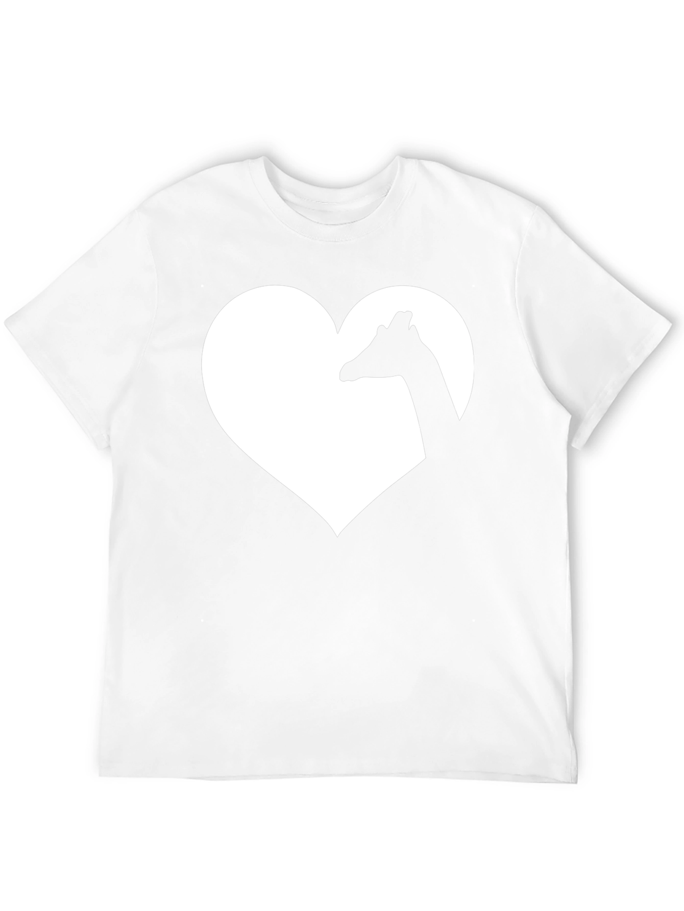 Giraffe Heart Graphic Tee - Black Cotton T-Shirt