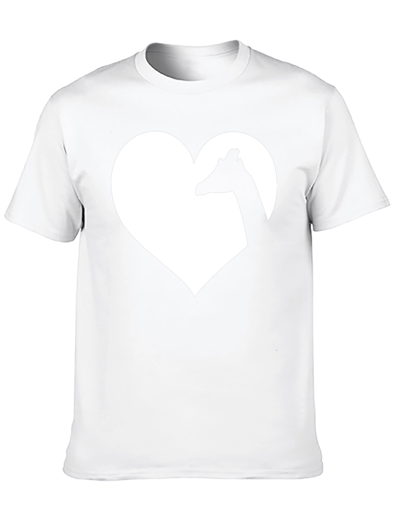 Giraffe Heart Graphic Tee - Black Cotton T-Shirt