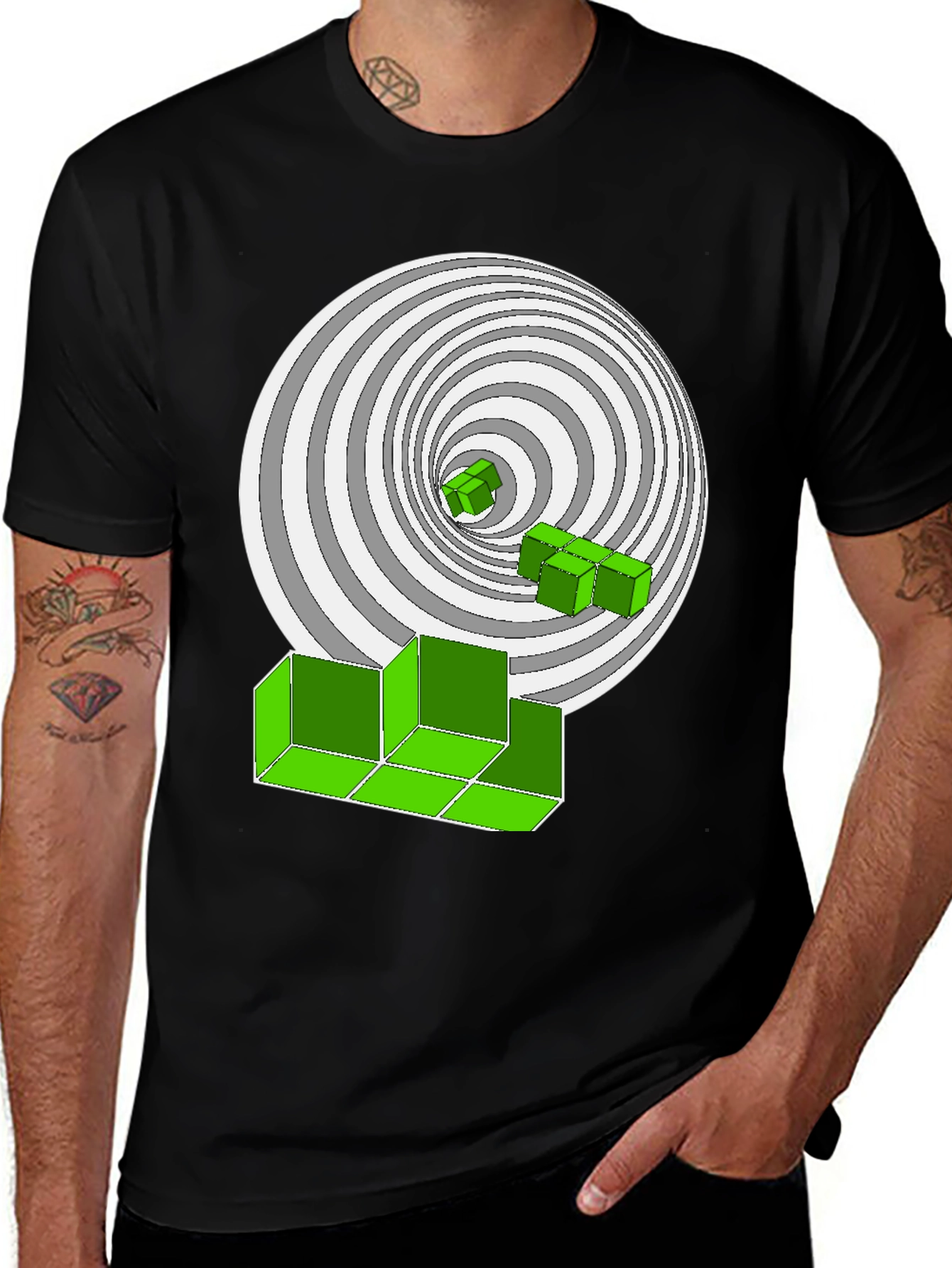 Optical Illusion T-Shirt: Geometric Design