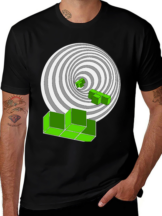 Optical Illusion T-Shirt: Geometric Design