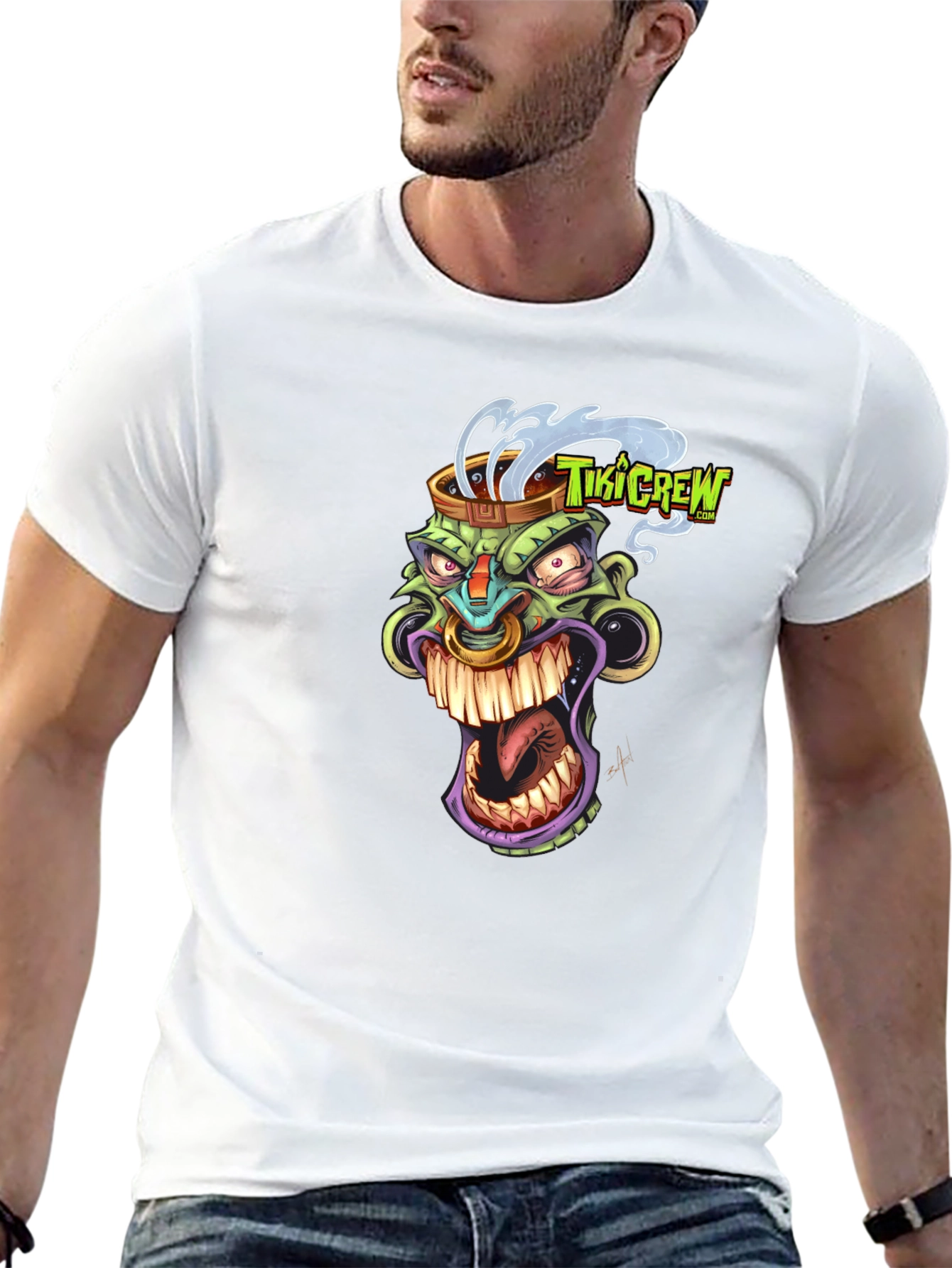 Tiki Crew Graphic Black T-Shirt