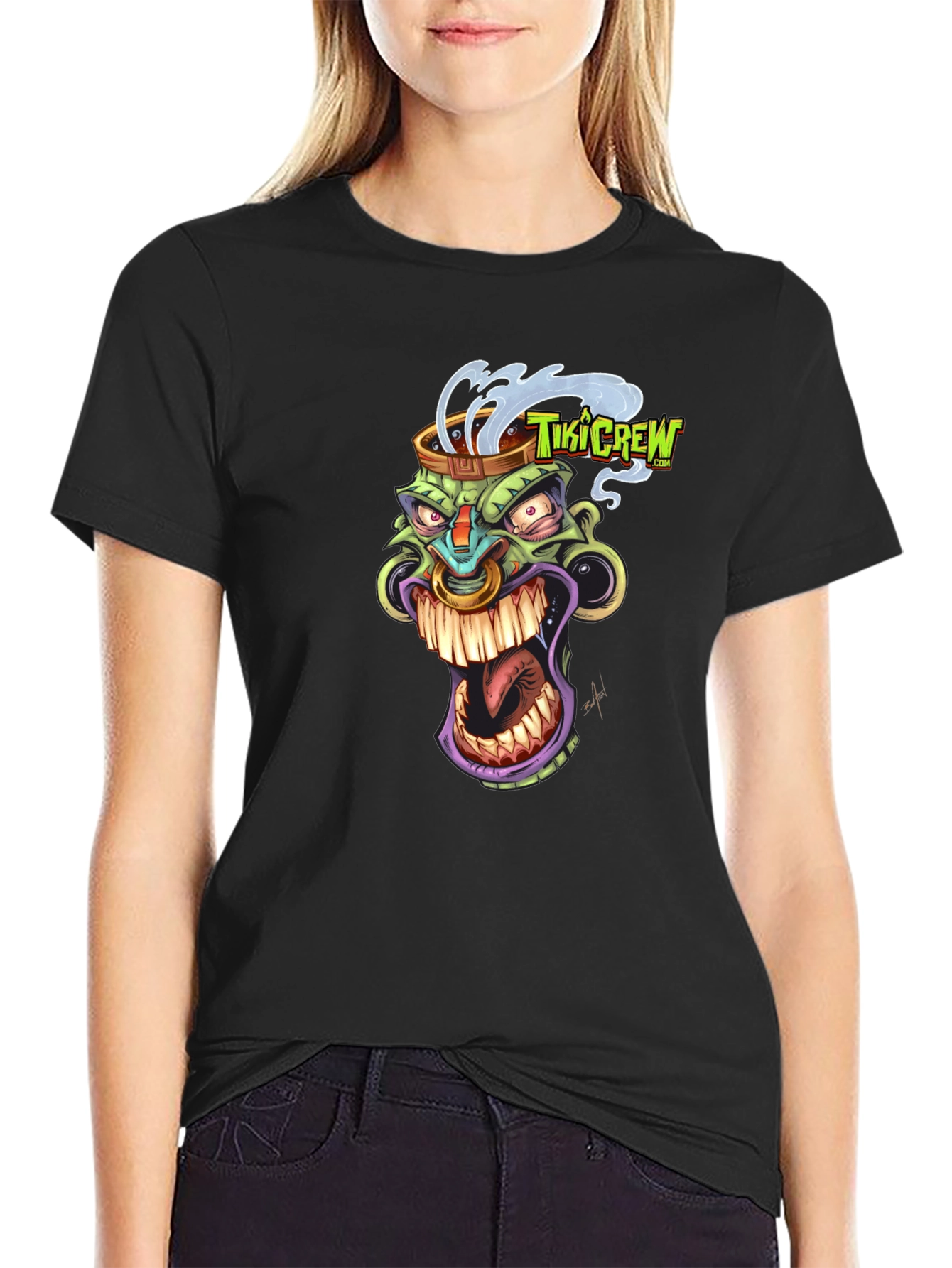 Tiki Crew Graphic Black T-Shirt