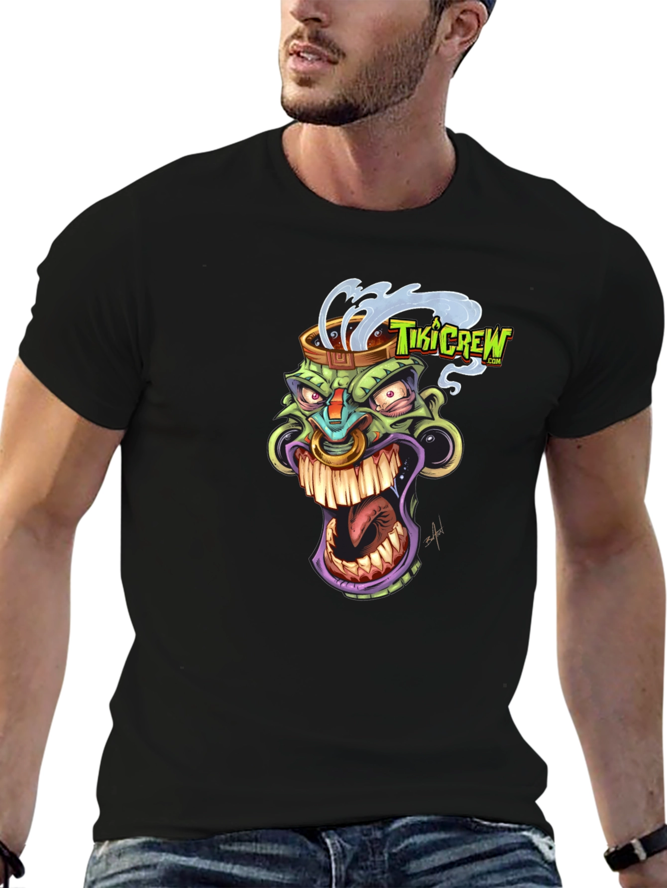 Tiki Crew Graphic Black T-Shirt