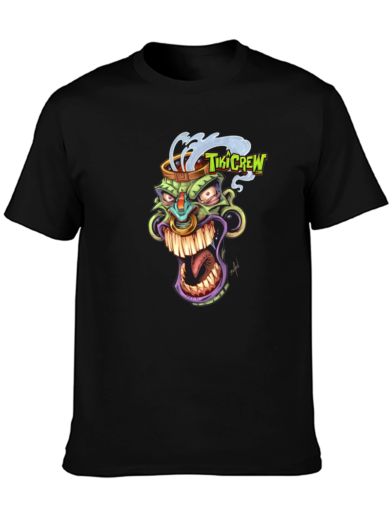 Tiki Crew Graphic Black T-Shirt