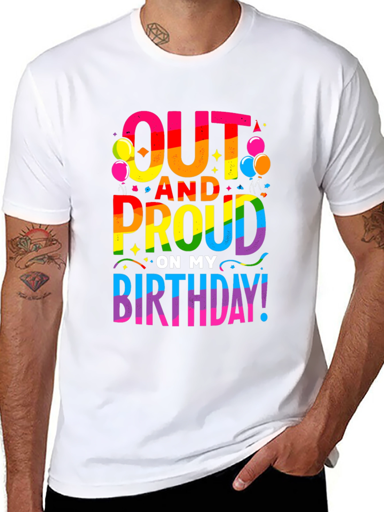 Out and Proud Birthday LGBTQ Pride T-Shirt