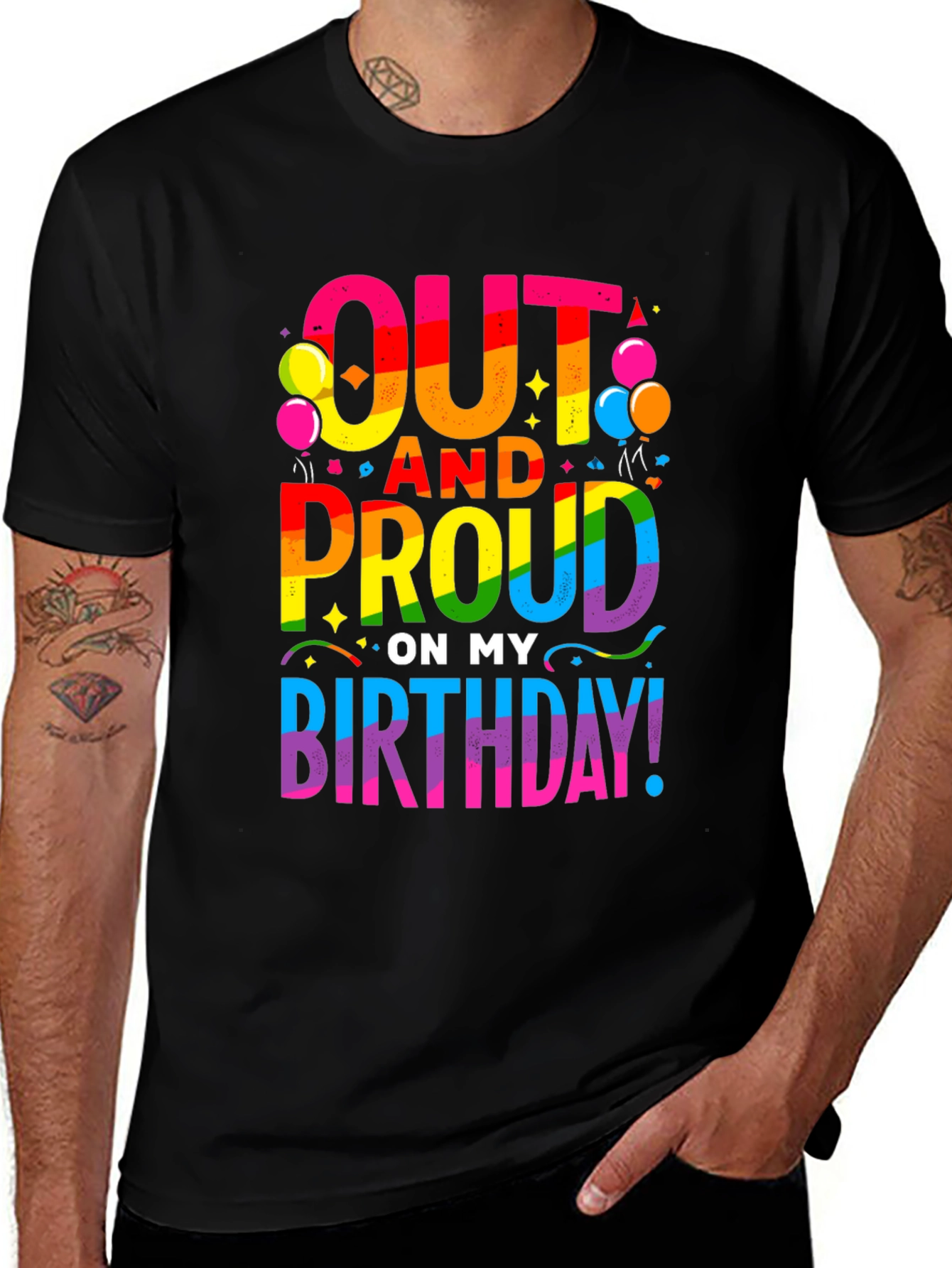 Out and Proud Birthday LGBTQ Pride T-Shirt