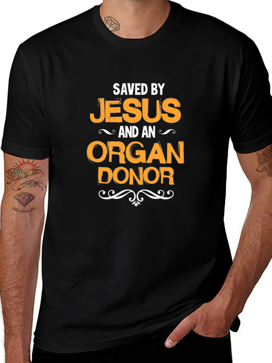 Saved By Jesus & Organ Donor Black T-Shirt