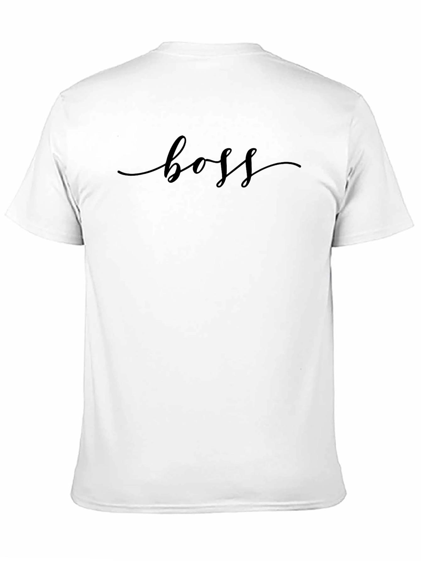 Boss Script T-Shirt - Modern Crew Neck Tee
