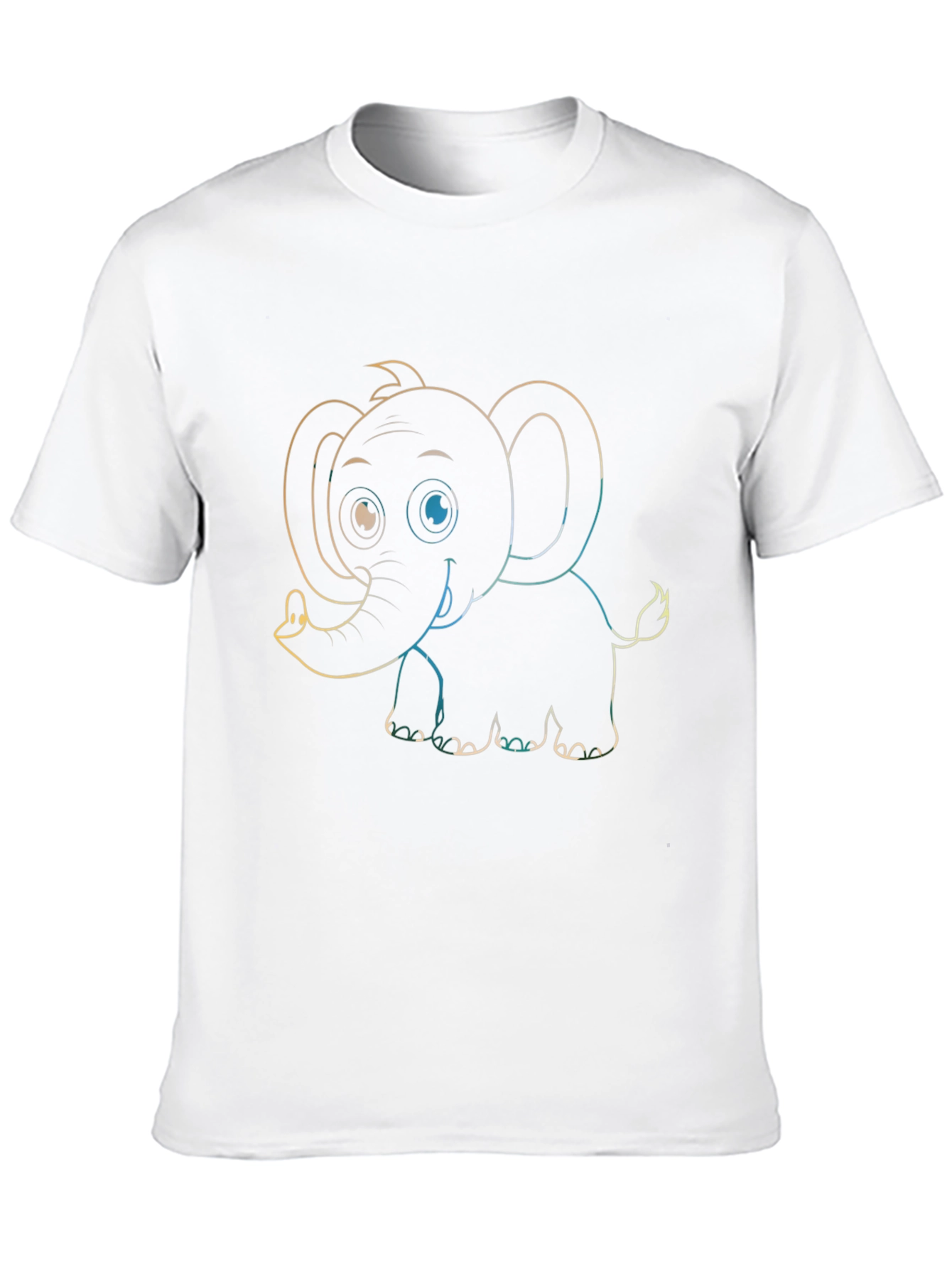 Cute Elephant Graphic Tee - Black Cotton T-Shirt