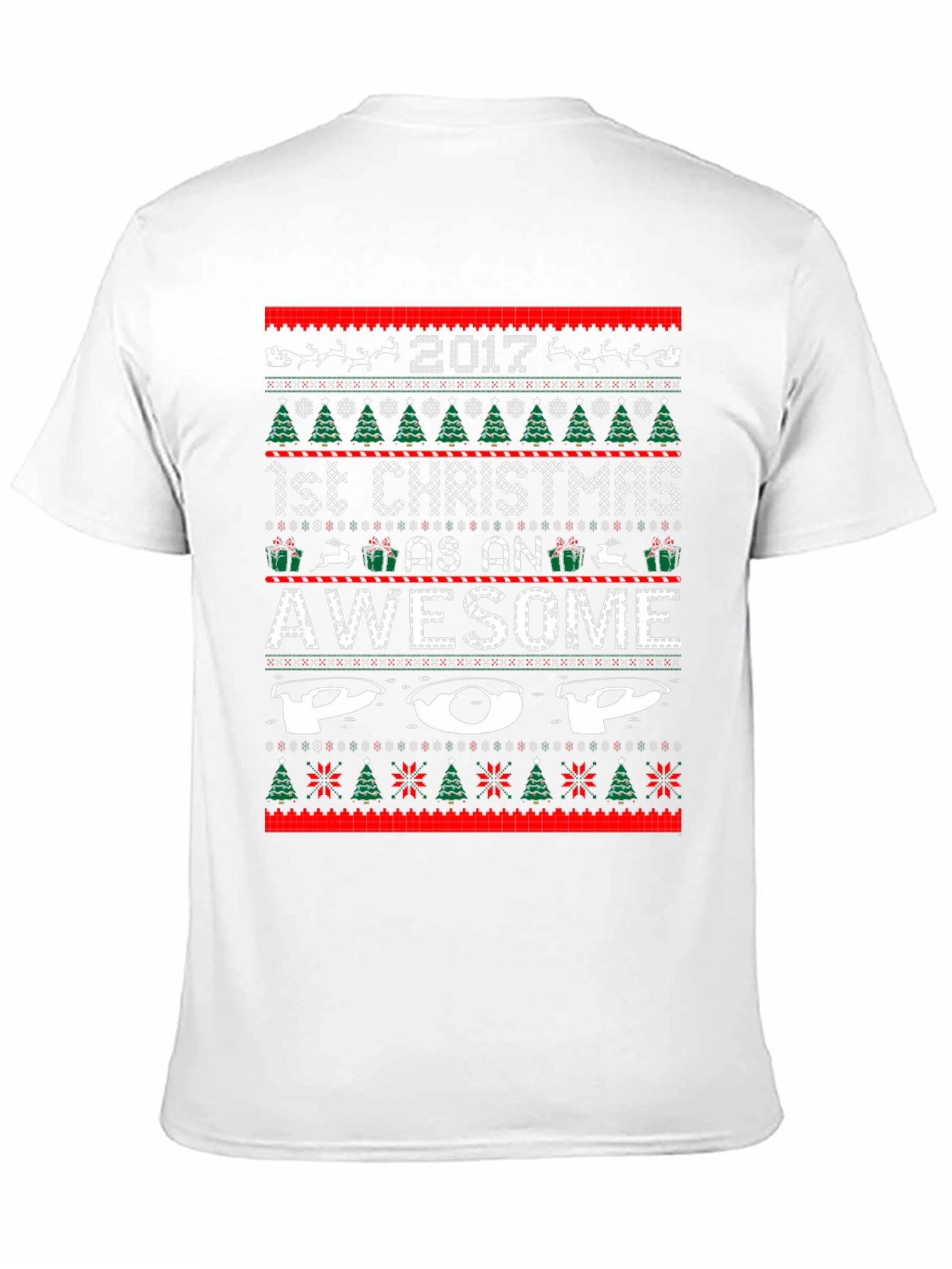 Awesome Pop 1st Christmas 2017 Ugly Sweater Style T-Shirt