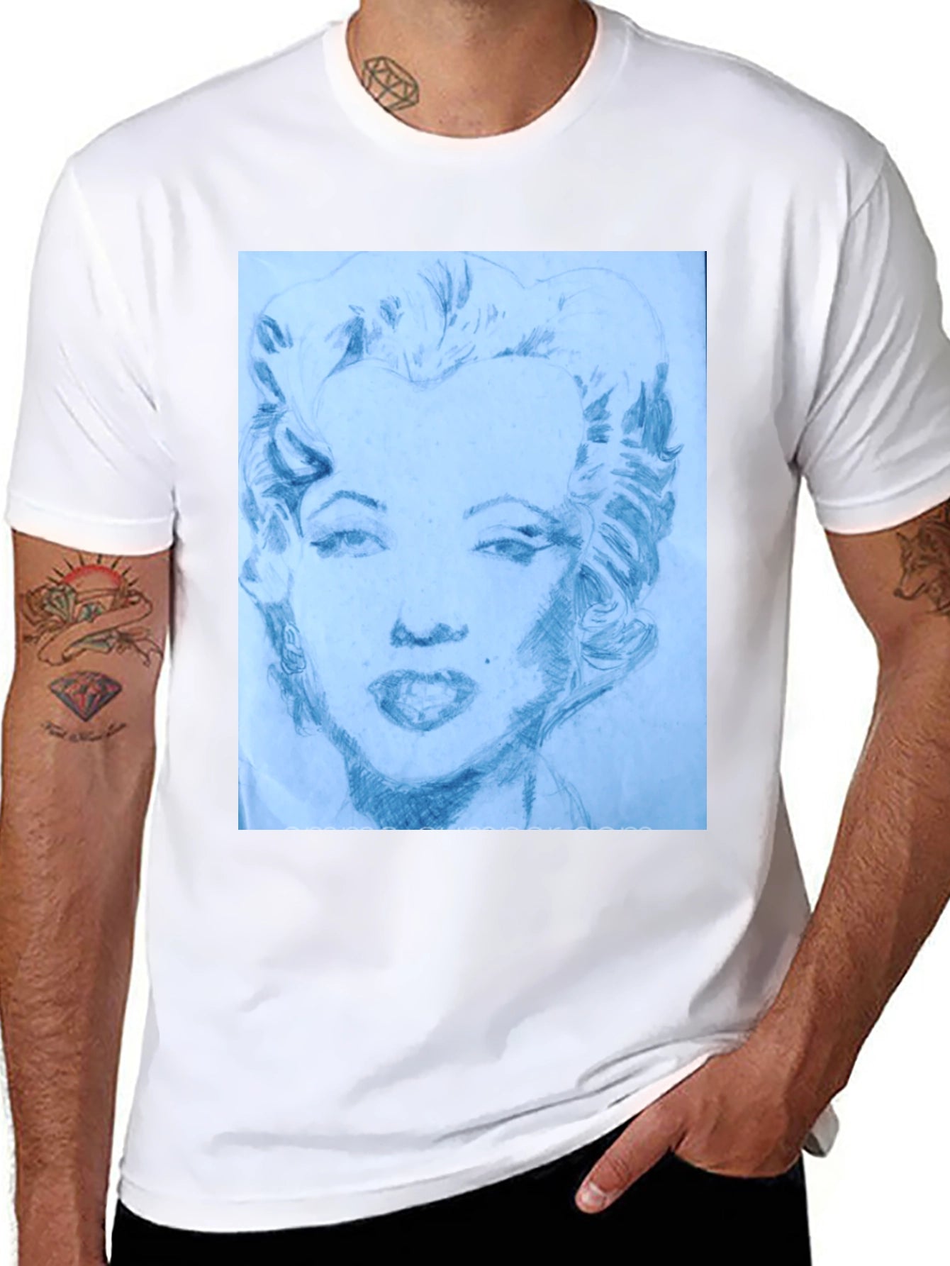 Marilyn Monroe Sketch Black T-Shirt