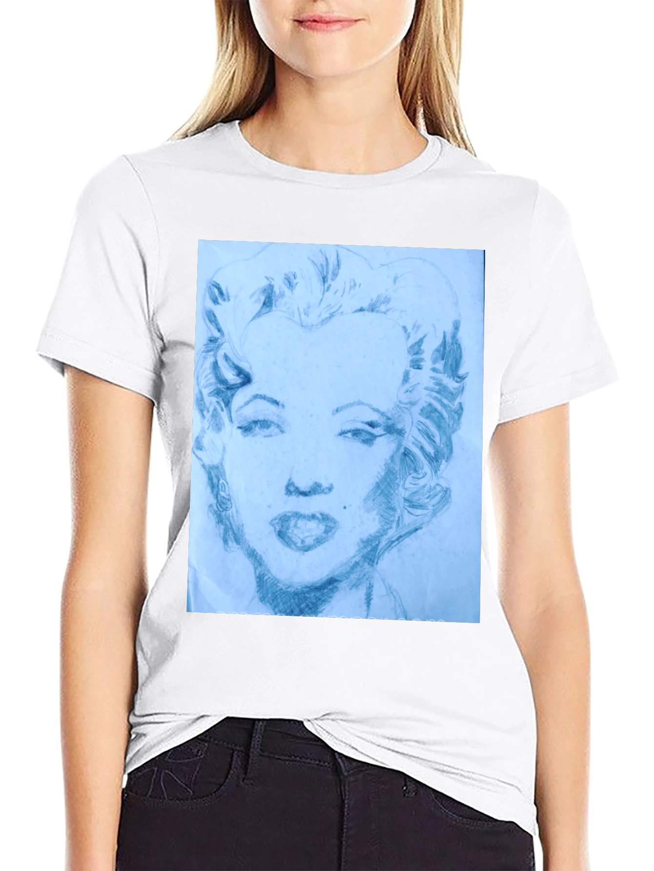 Marilyn Monroe Sketch Black T-Shirt