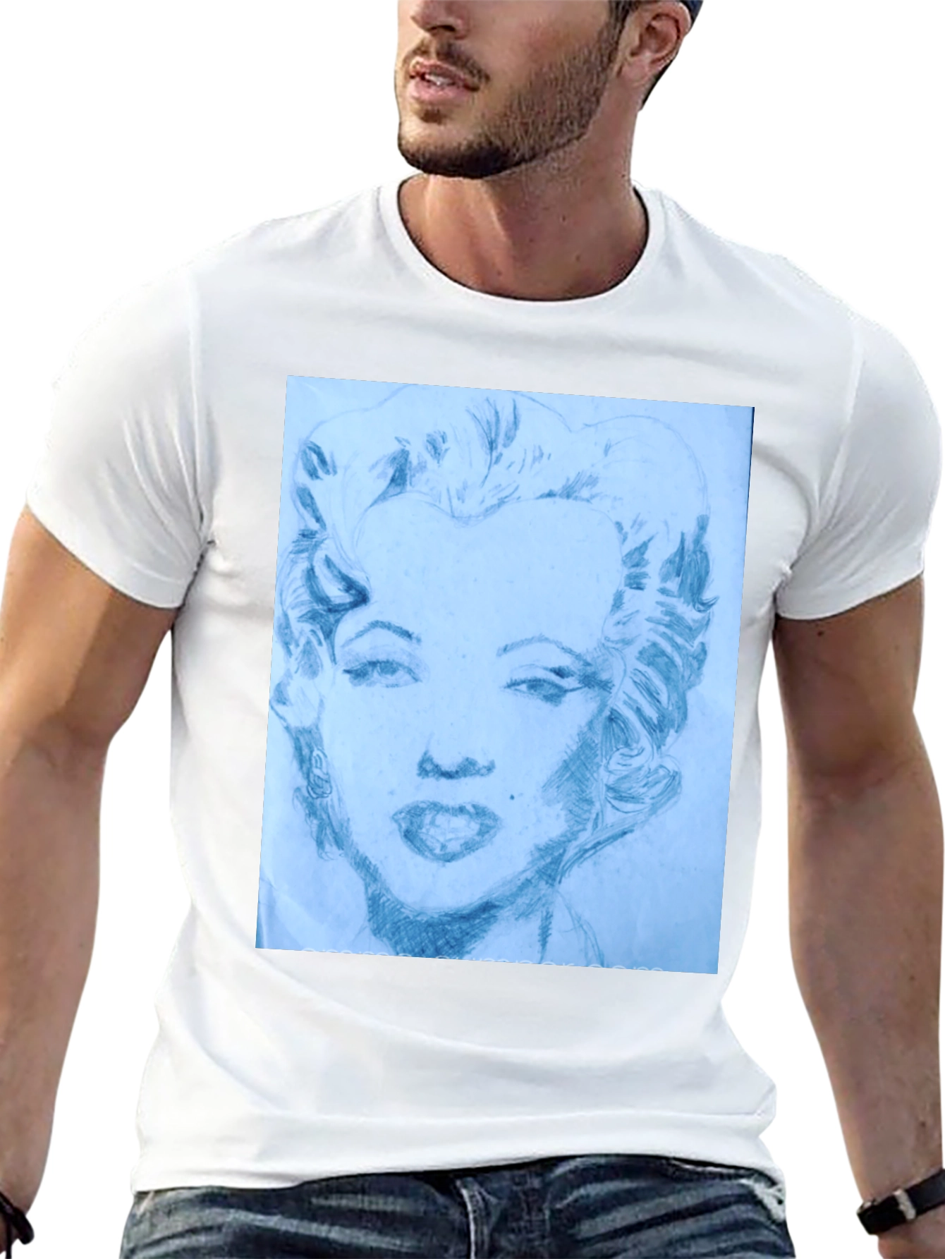 Marilyn Monroe Sketch Black T-Shirt