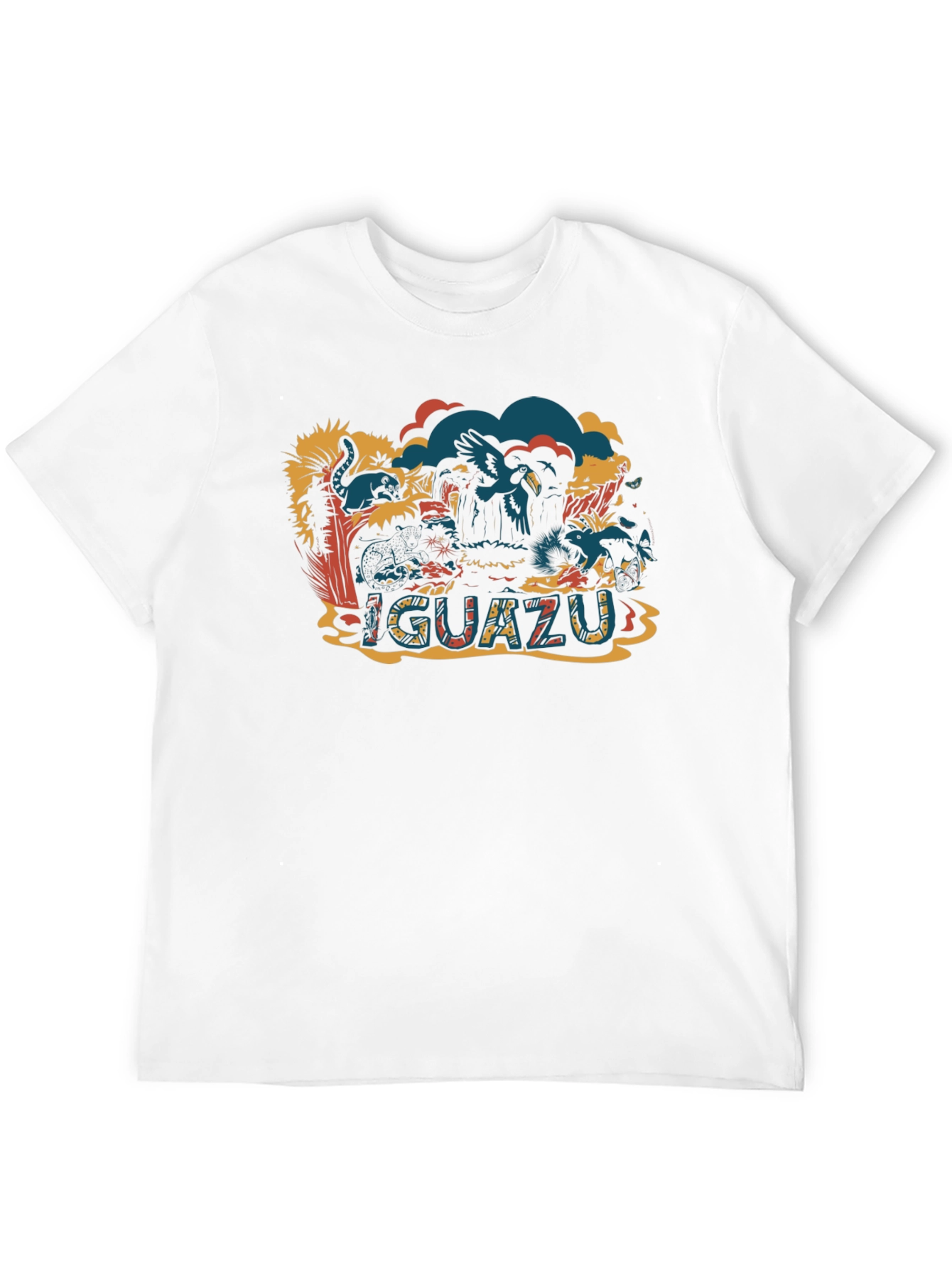 Iguazu Falls Black Graphic T-Shirt - Nature Adventure Tee