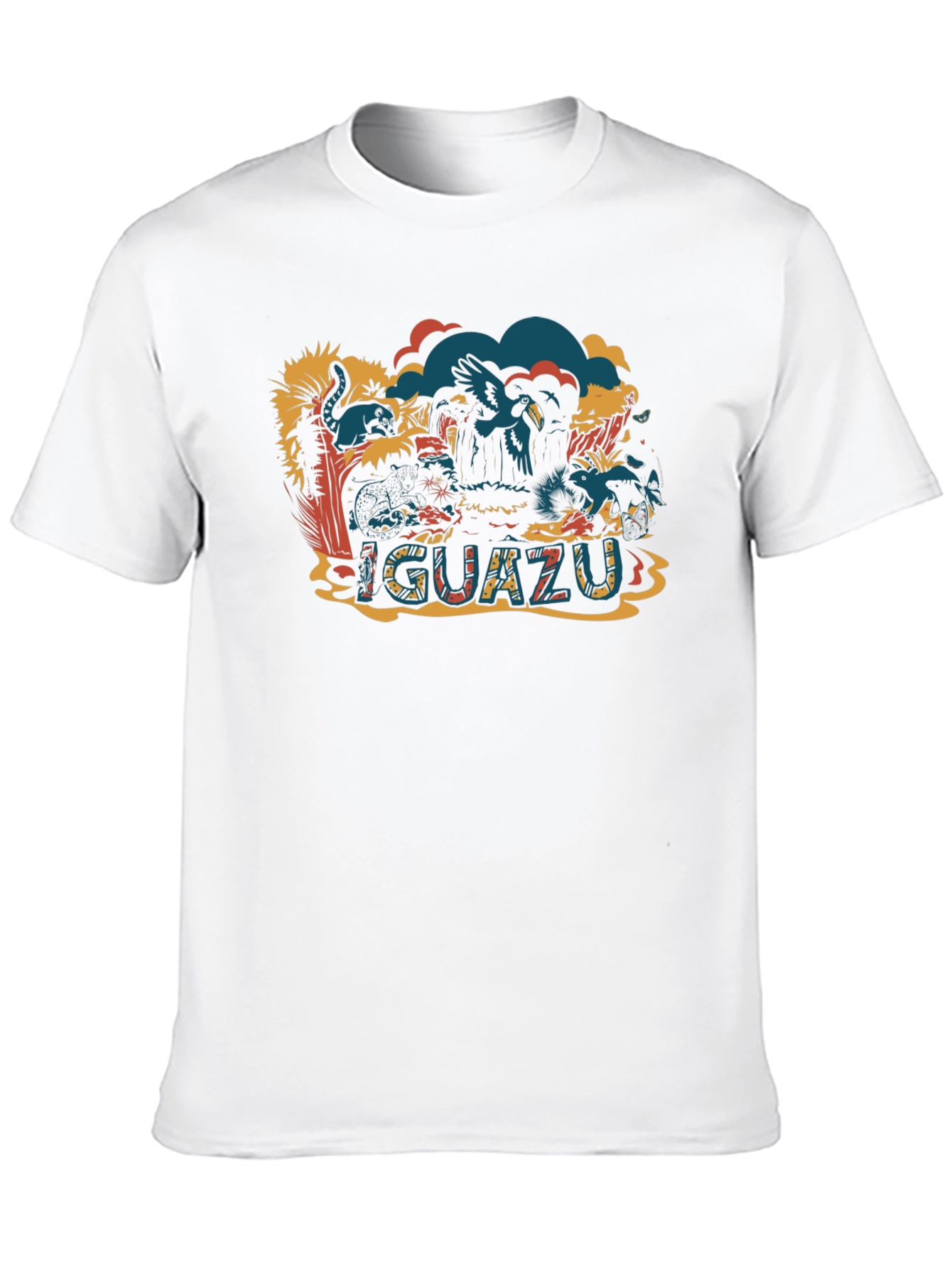 Iguazu Falls Black Graphic T-Shirt - Nature Adventure Tee