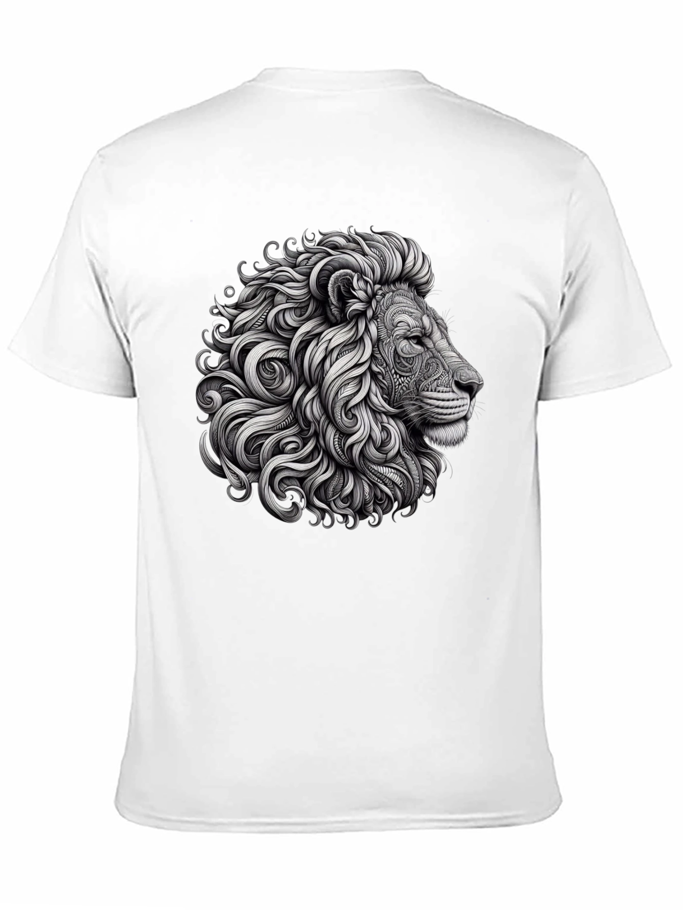 Lion Graphic Tee - Black Cotton T-Shirt