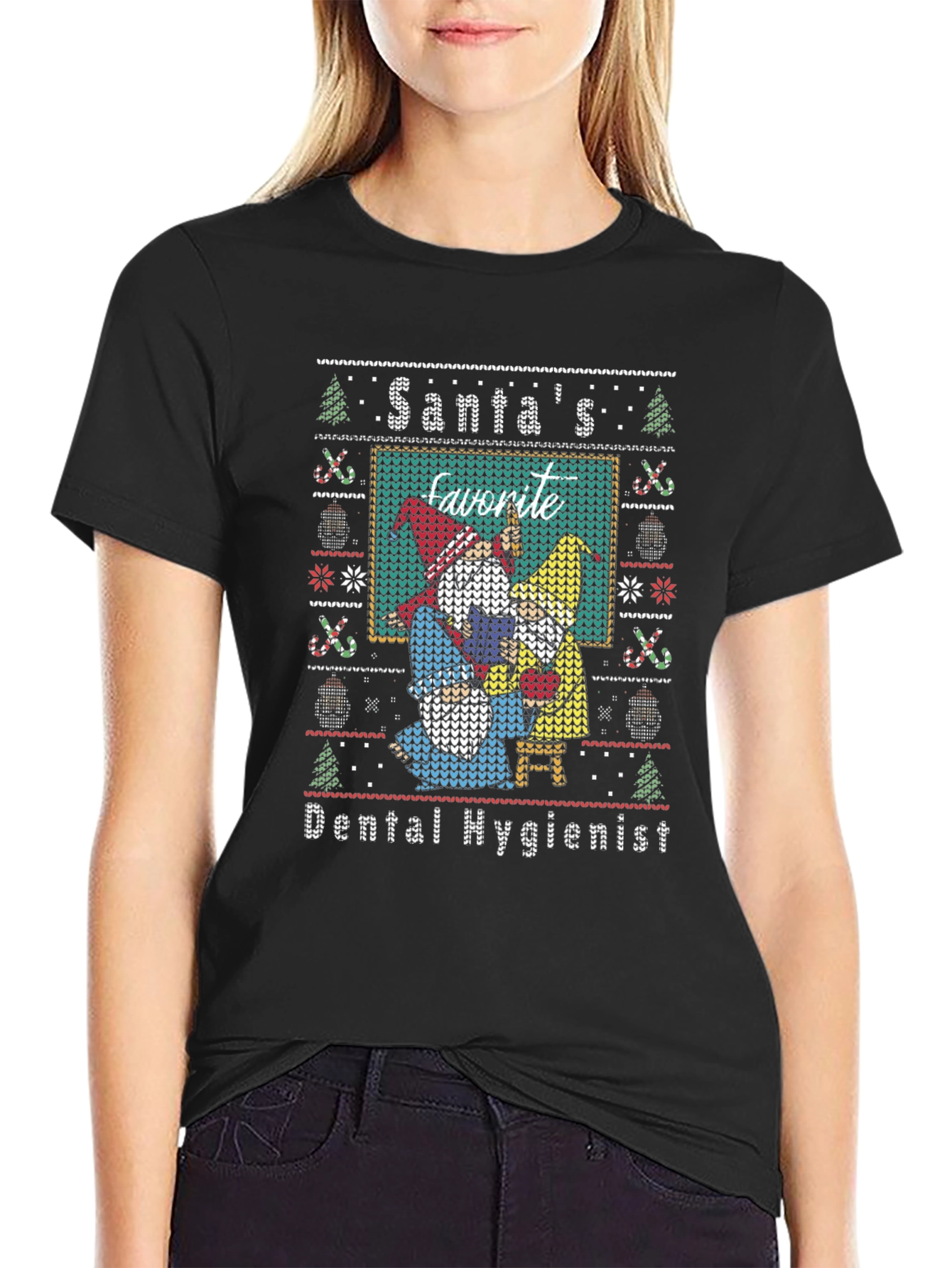 Santas Favorite Dental Hygienist Ugly Sweater T-Shirt