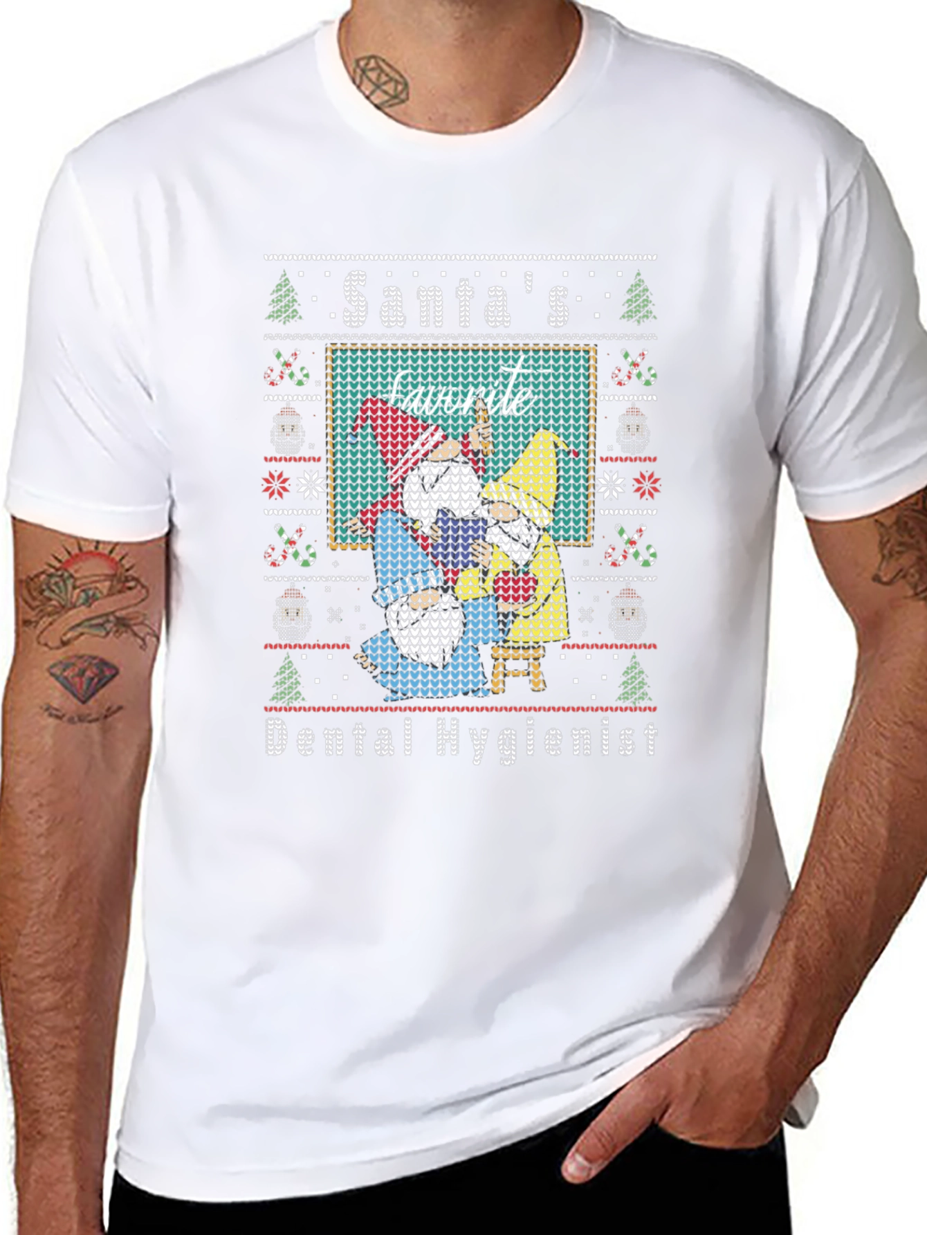 Santas Favorite Dental Hygienist Ugly Sweater T-Shirt