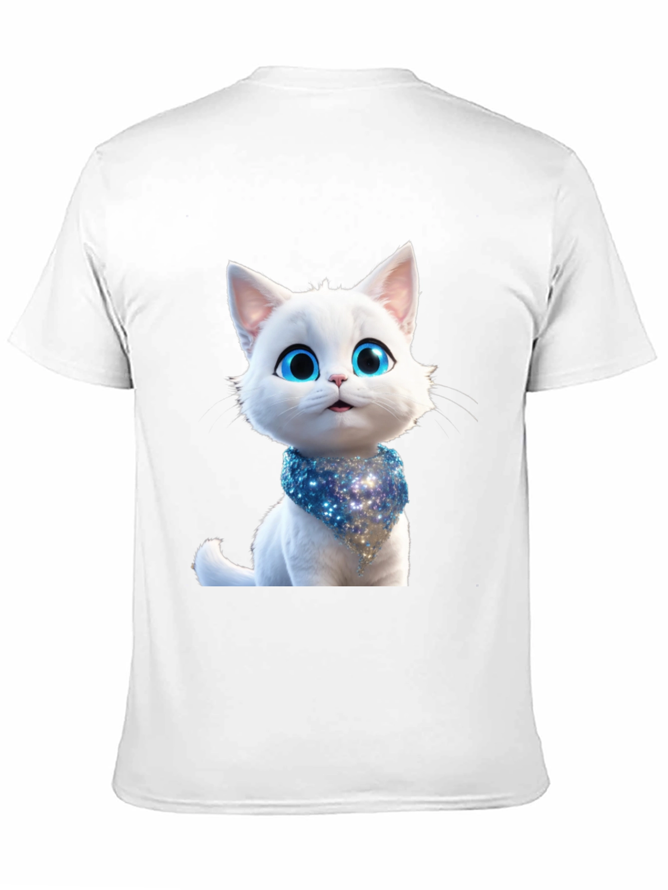 Cute Cartoon Cat Graphic Tee - Unisex Black T-Shirt