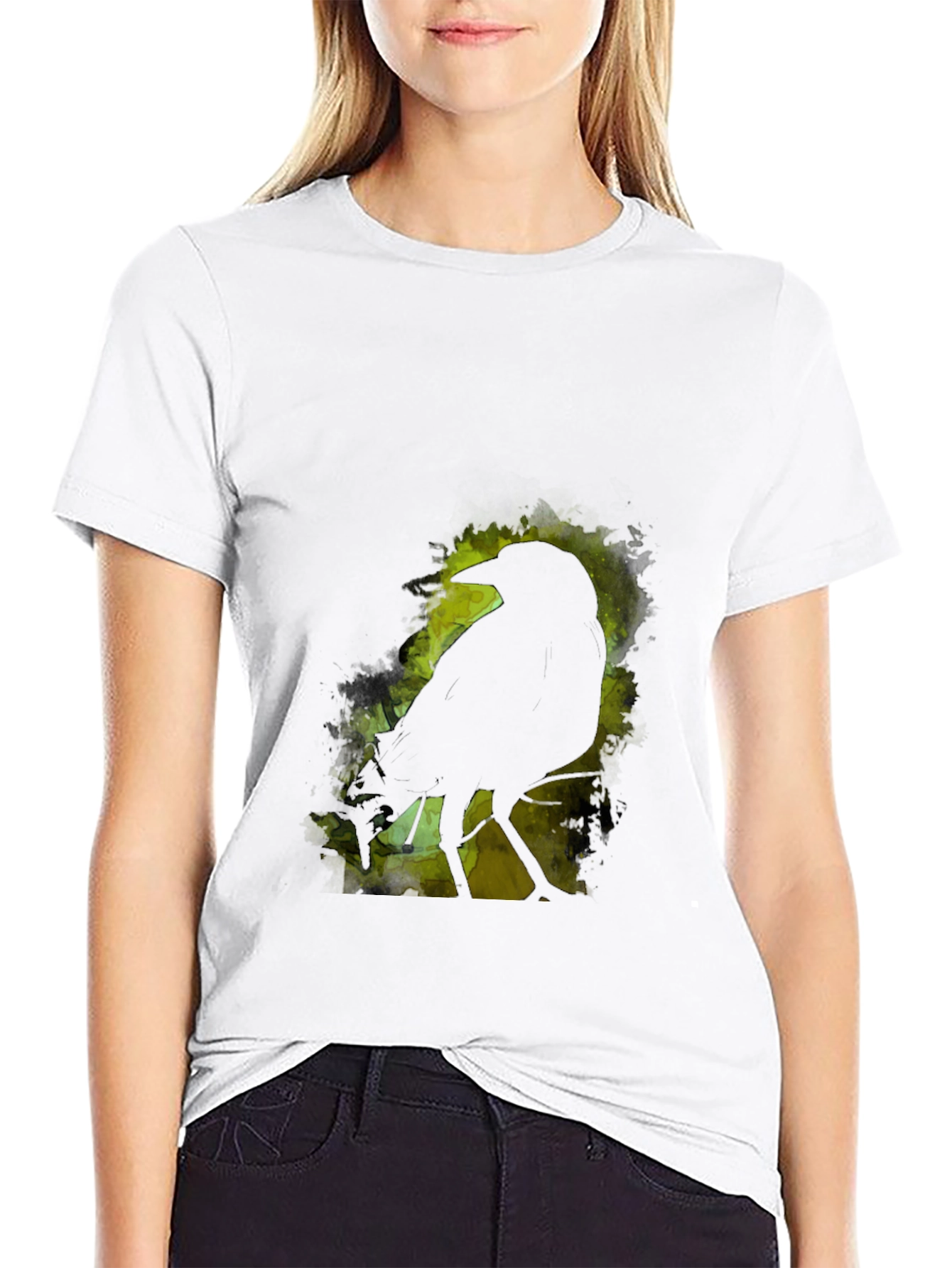 Raven Silhouette Graphic Black T-Shirt