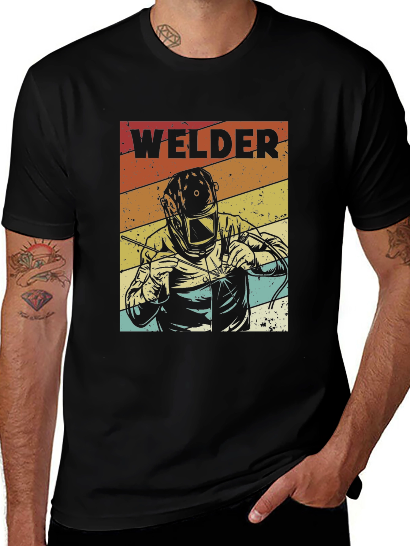 Welder Retro Style Graphic T-Shirt
