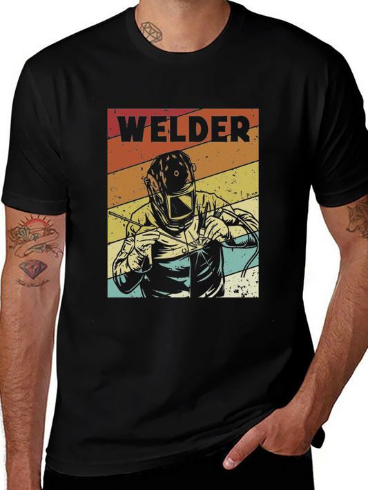Welder Retro Style Graphic T-Shirt