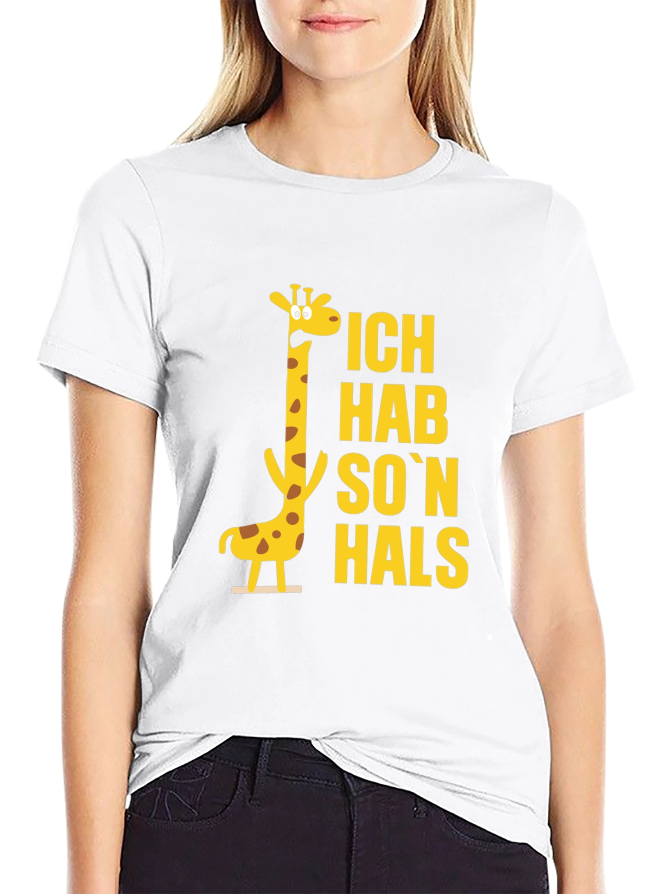 Ich Hab Son Hals Giraffe Black T-Shirt