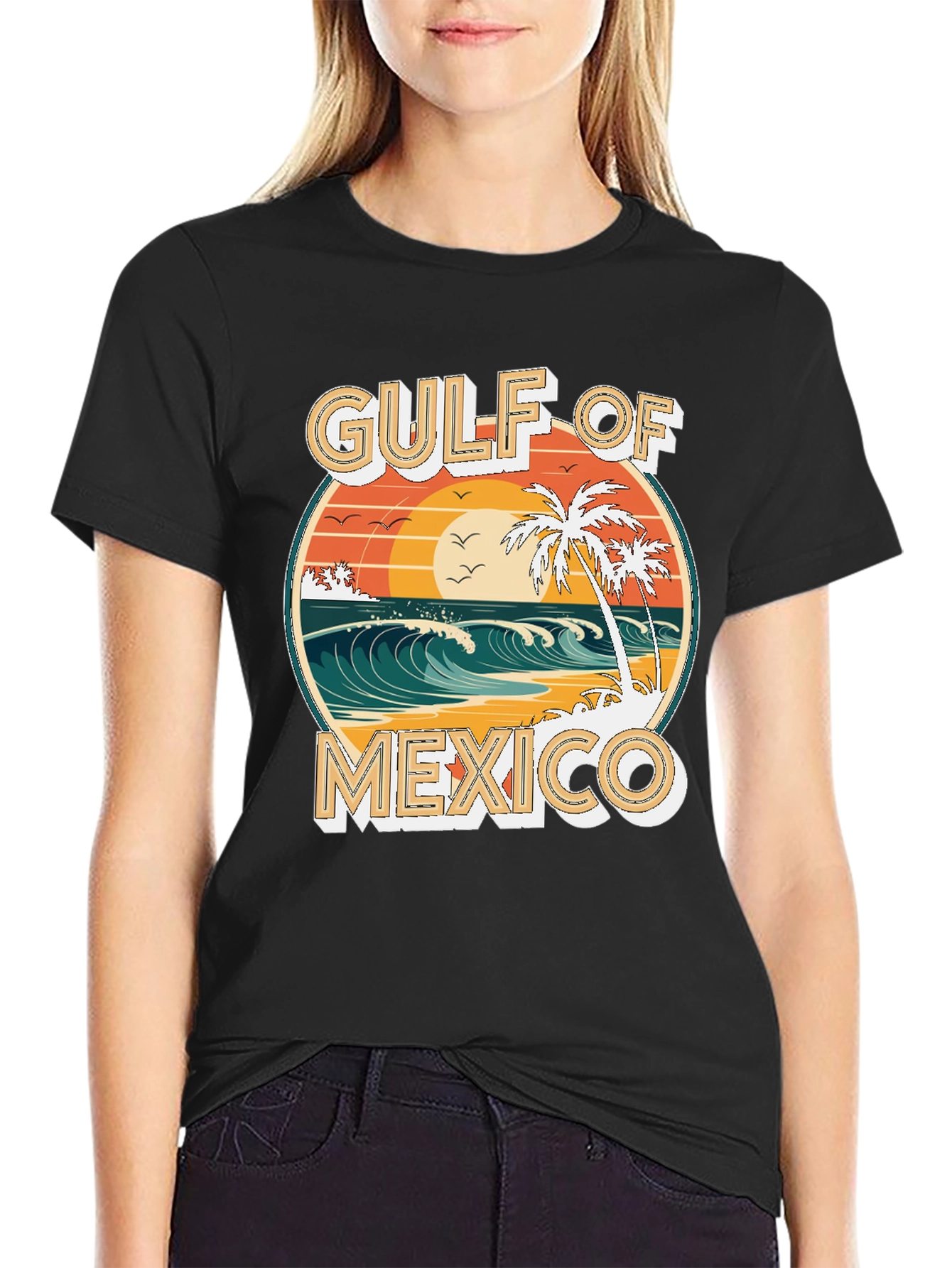 Gulf of Mexico Graphic T-Shirt Beach Scene Tee