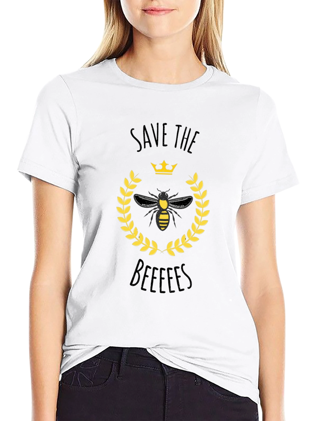 Save The Bees Graphic T-Shirt - Black Cotton Tee