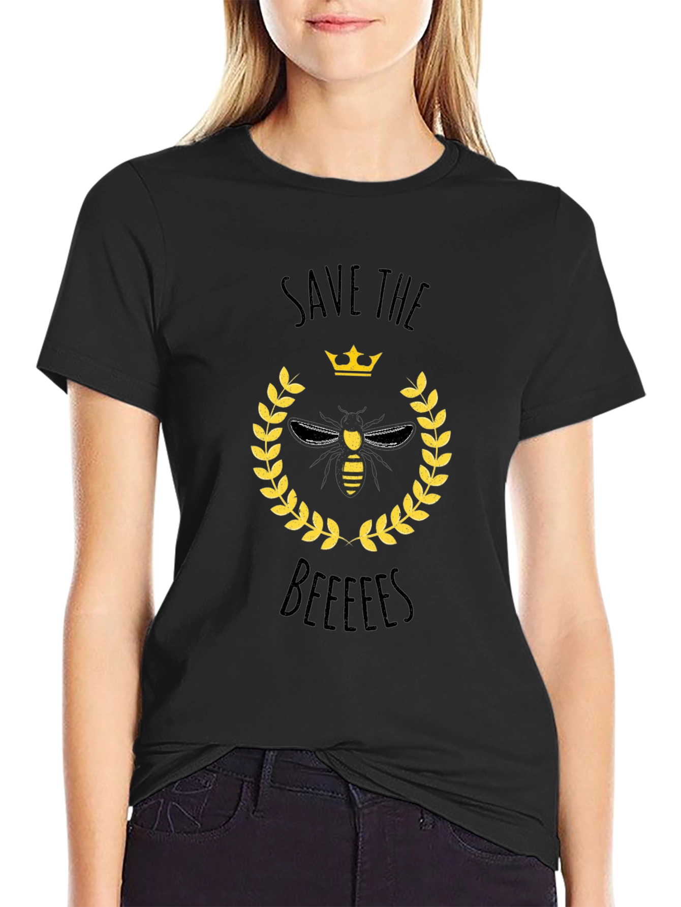 Save The Bees Graphic T-Shirt - Black Cotton Tee