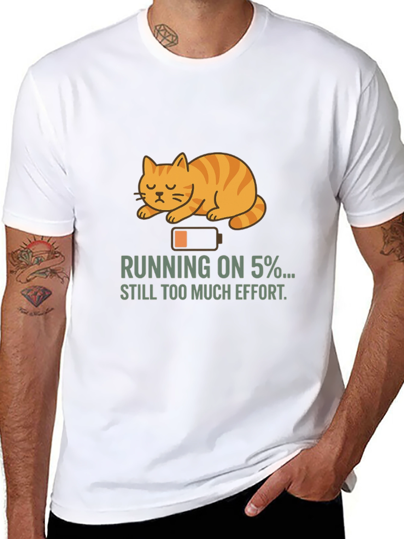 Running on 5% Cat T-Shirt