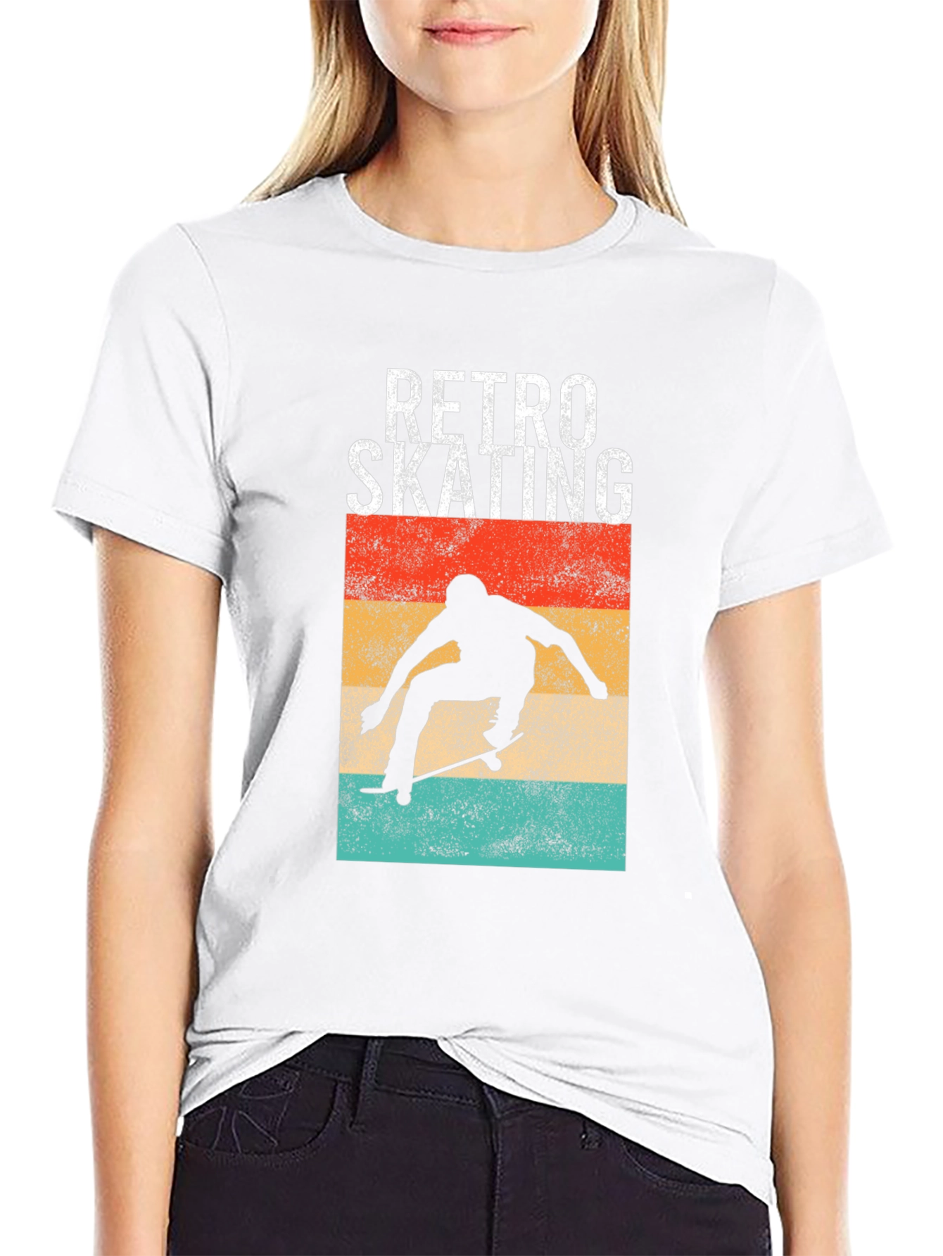 Retro Skating Graphic Tee - Black