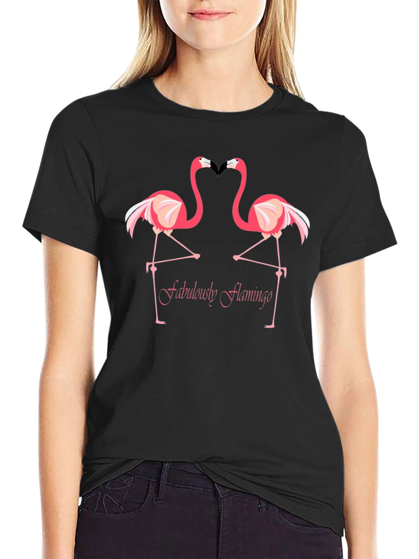 Fabulously Flamingo Graphic Tee - Black