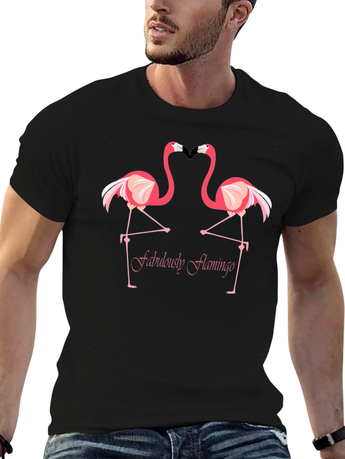 Fabulously Flamingo Graphic Tee - Black