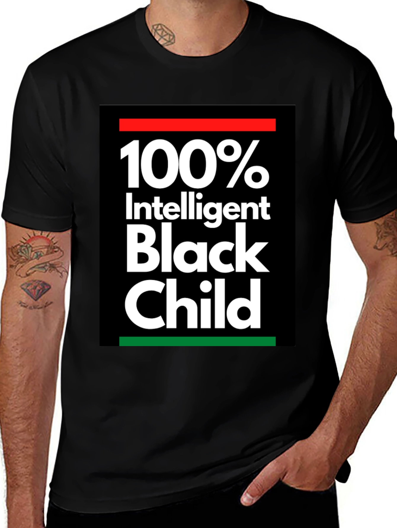 100% Intelligent Black Child Graphic Tee