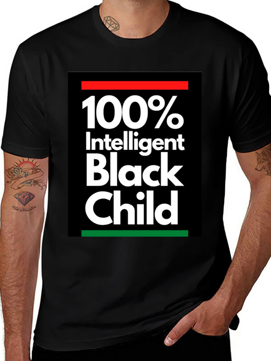 100% Intelligent Black Child Graphic Tee