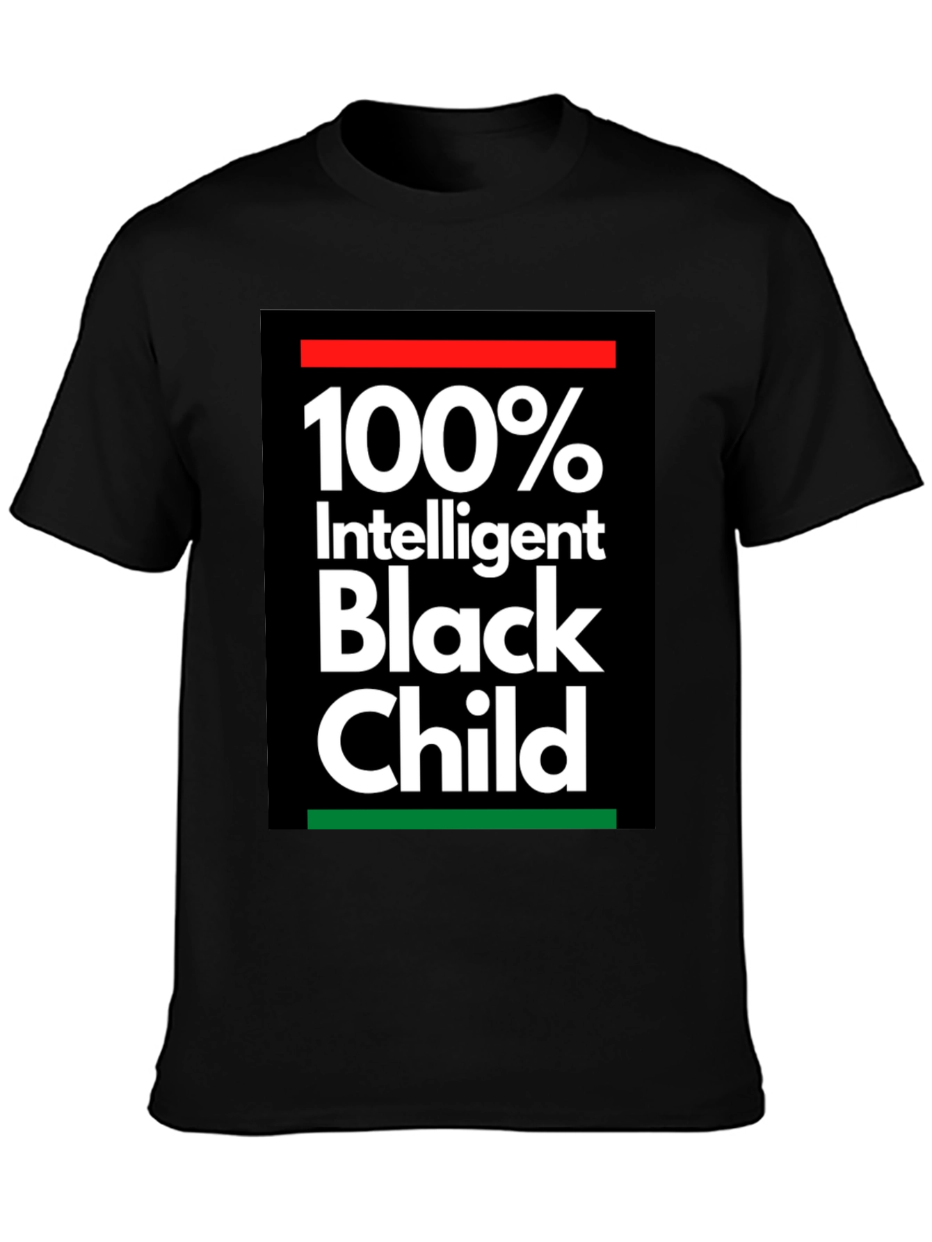 100% Intelligent Black Child Graphic Tee