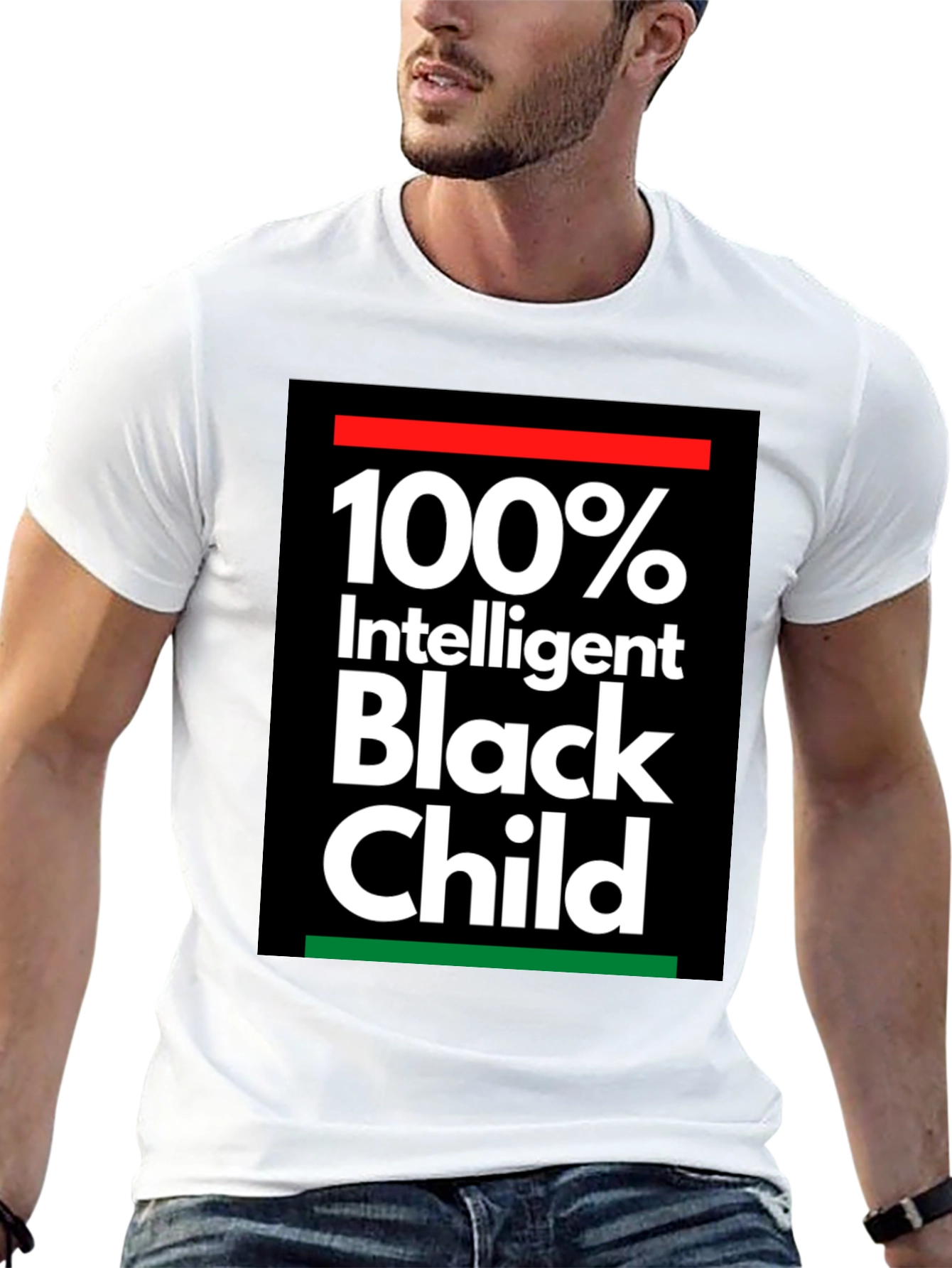 100% Intelligent Black Child Graphic Tee