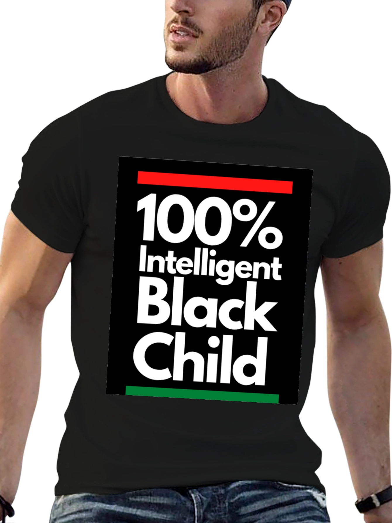 100% Intelligent Black Child Graphic Tee