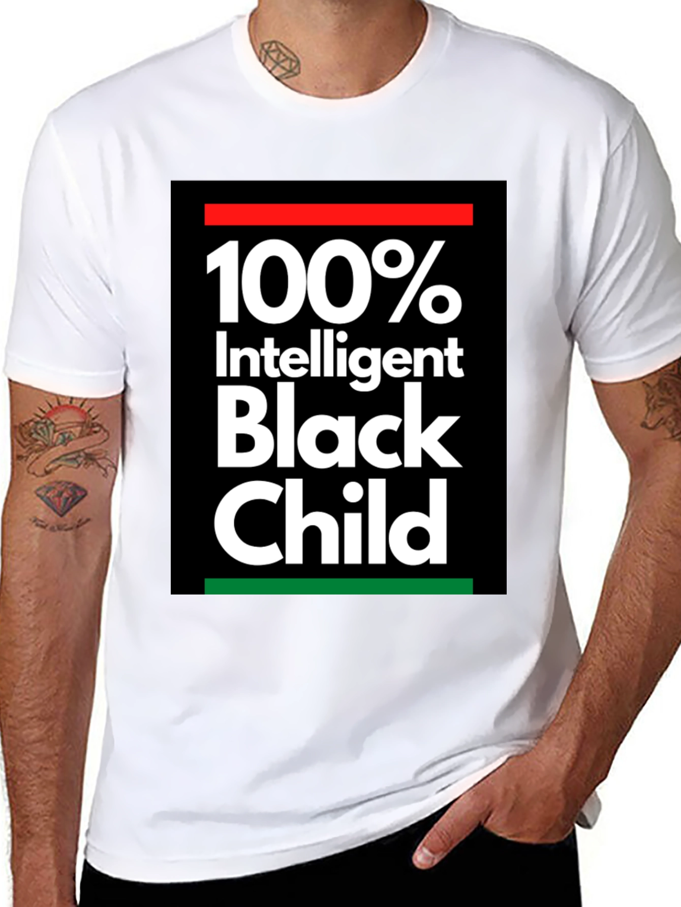 100% Intelligent Black Child Graphic Tee