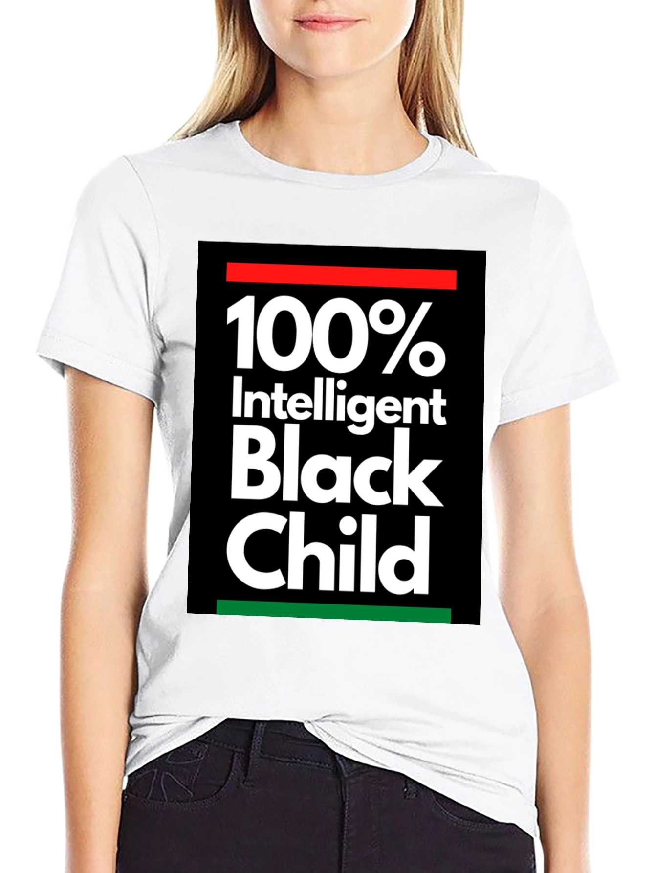 100% Intelligent Black Child Graphic Tee