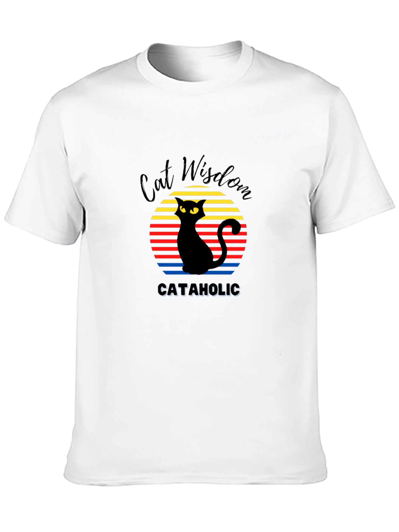 Cat Wisdom Graphic Tee - Retro Cataholic T-Shirt