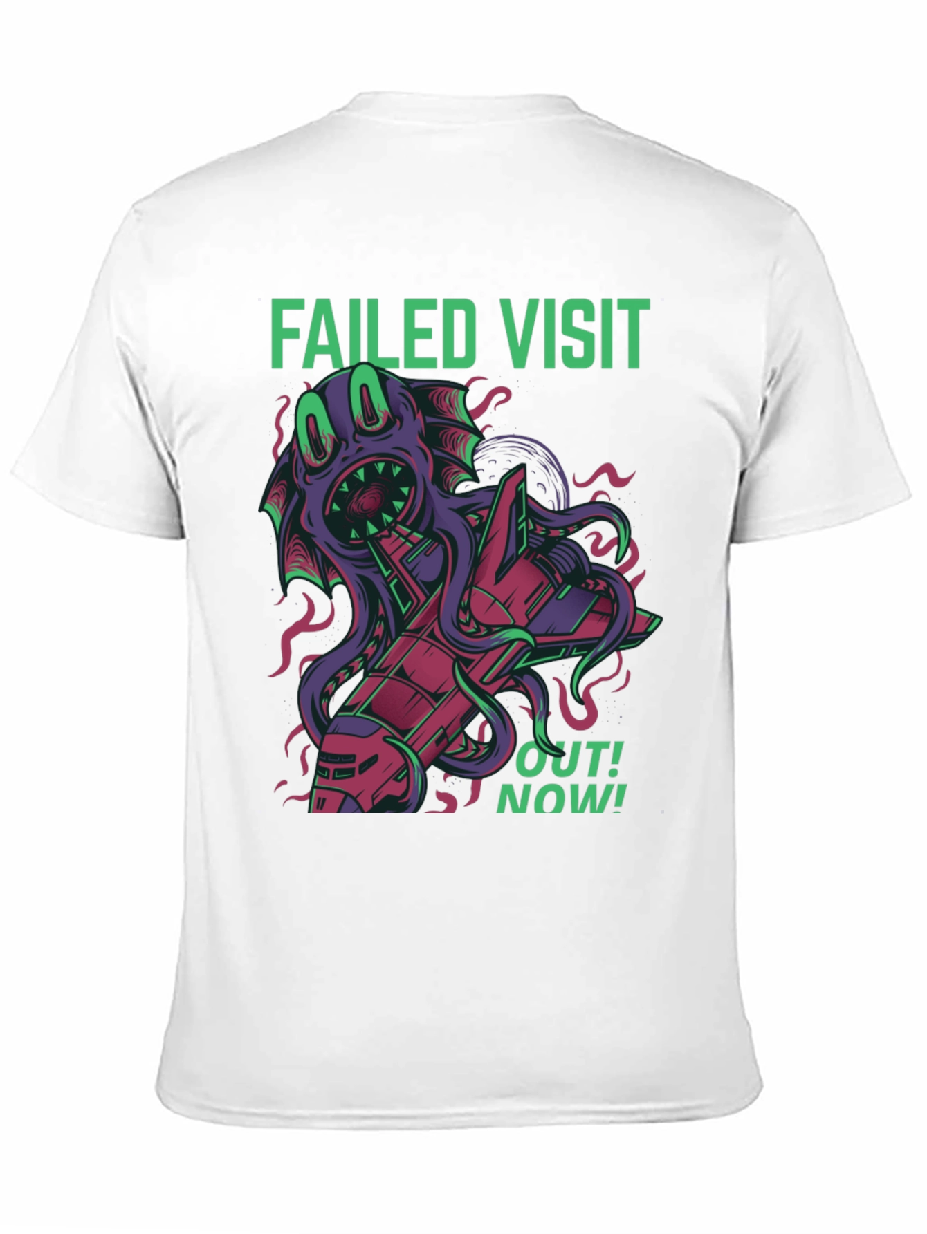 Failed Visit Graphic Tee - Sci-Fi Alien Octopus T-Shirt