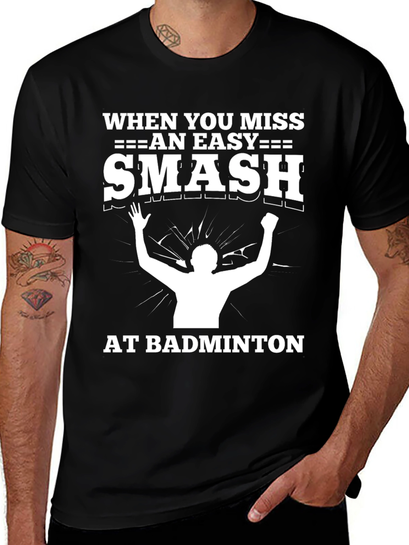 Funny Badminton Smash Miss T-Shirt
