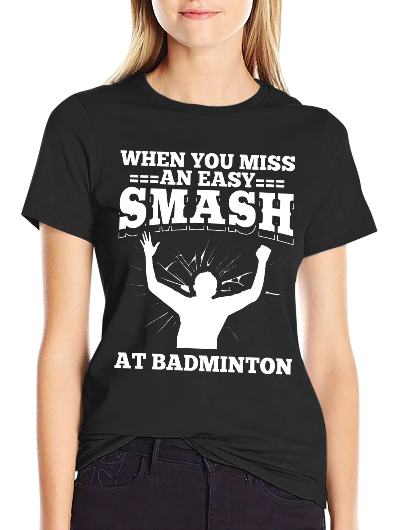 Funny Badminton Smash Miss T-Shirt