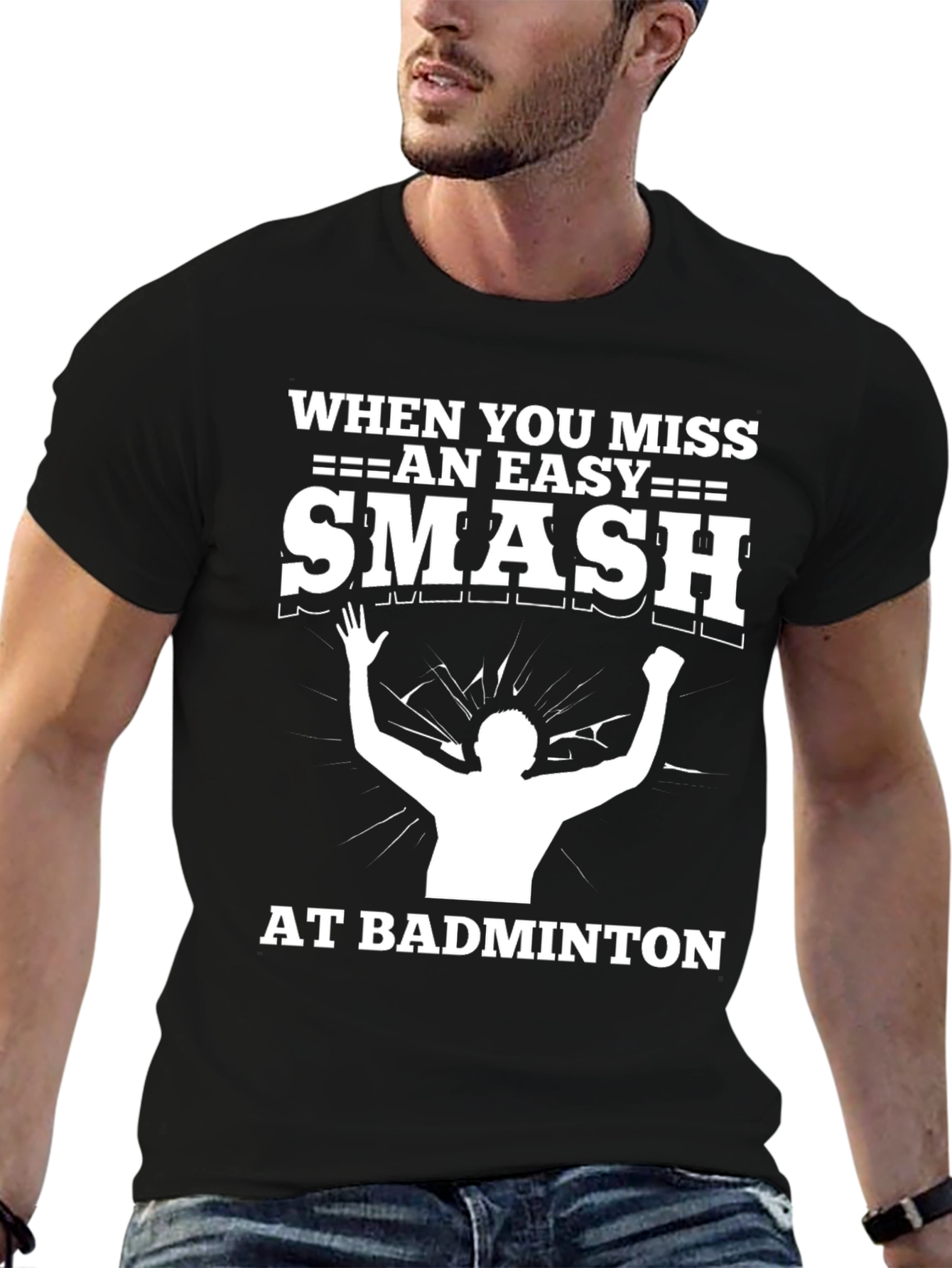 Funny Badminton Smash Miss T-Shirt