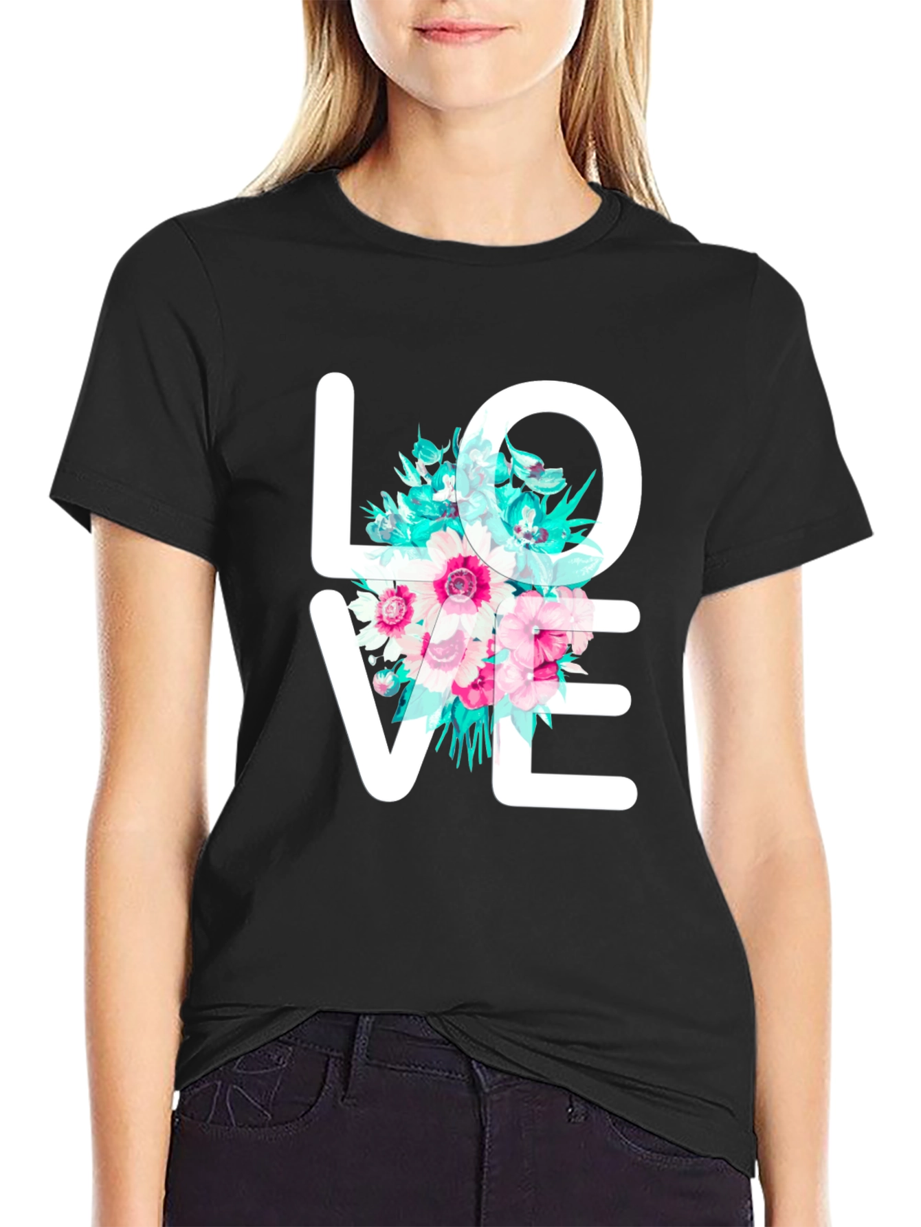 Floral Love T-Shirt - Stylish Graphic Tee