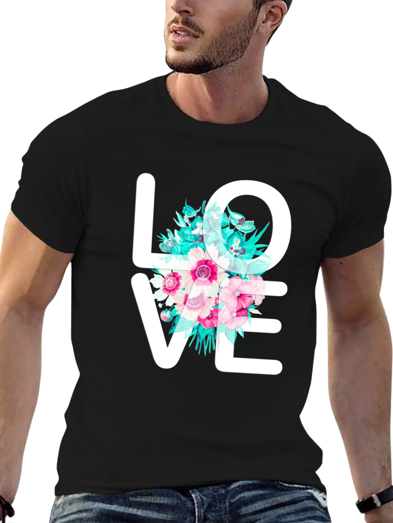 Floral Love T-Shirt - Stylish Graphic Tee